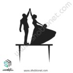 طرح لیزری تاپر کیک عروسی