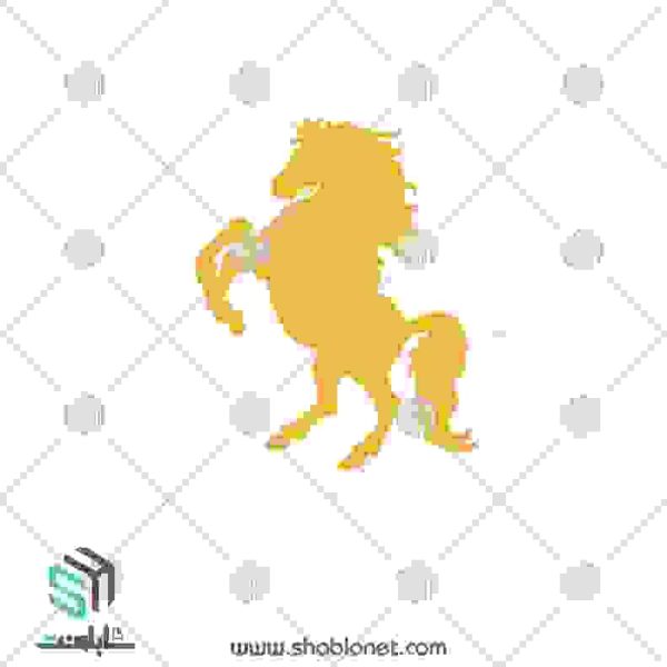 طرح لیزر پلاک طلا "اسب"