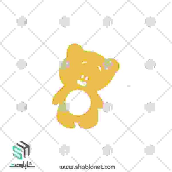 طرح لیزر پلاک طلا "خرس"